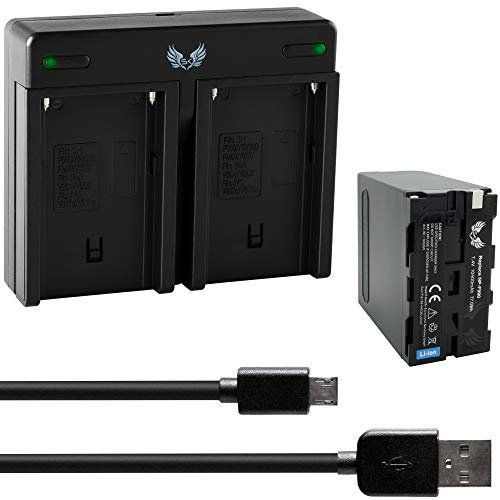SK Akku Ersatz für Sony NP-F990 |- 10400mAh -| + Dual Charger für Sony Akku NP-F550 NP-F750 NP-F960 NP-F970 NP-F980 // Blitzgeräte Videoleuchten
