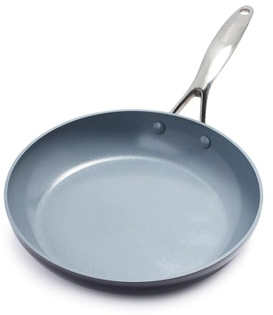 GreenPan Valencia Pro Ceramic Nonstick 12” Frying Pan Skillet, Hard Anodized PFAS-Free Cookware, Induction Ready, Compatible on All Cooktops, Eggs & Omelets, Dishwasher Safe, Oven Safe to 600F, Gray