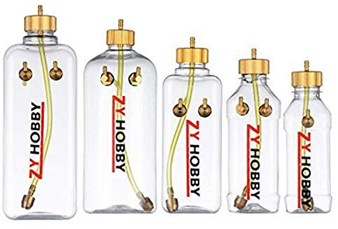 ZYHOBBY Depósito de combustible de gas RC de 360 ml, botella de combustible para modelo de avión RC, plástico transparente