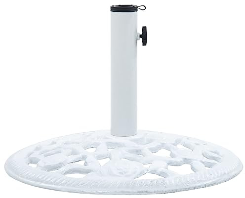 vidaXL Sonnenschirmständer, weiß, 12 kg, 48 cm, Gusseisen