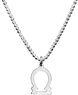 SILBERMOOS Sternzeichen Damen Kette Waage Libra, Anhänger mit Kugel-Kette 45 cm diamantiert aus Italien, 925 Sterling Silber