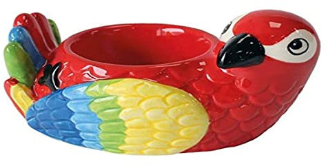 Coquetier Crockery Critters - Perroquet de Deluxebase. Coquetiers mignons en céramique en forme d'animaux pour enfants et adultes