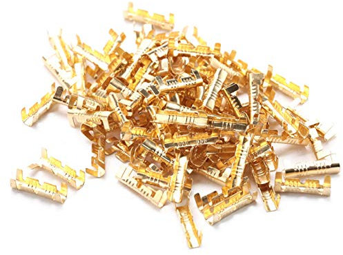 100 Pièces Cosses à Sertir Rapides en Forme de U Bornes à Anneau de Cuivre Fil à Sertir Câble Non Isolé Fil de Pelle Connecteur Bout à Bout électrique pour électricité Automobile