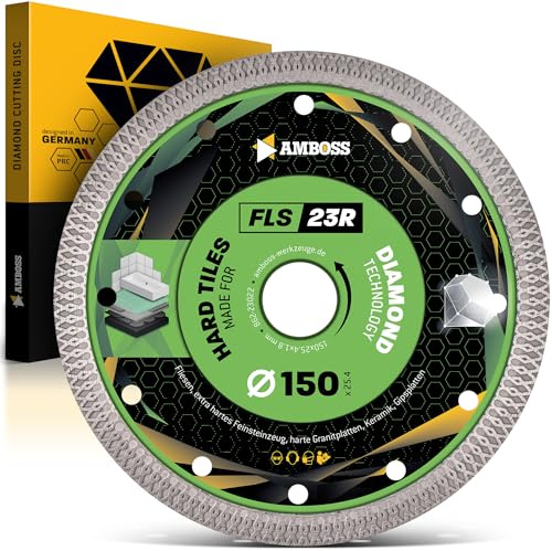 Amboss FLS 23R Revolution - Disque à tronçonner diamant, extra fin (1,6 mm) - Ø 150 x 25,4 mm - pour carrelage/grès cérame extra dur/granit/céramique