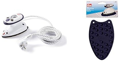 Prym 611915 Dampfbügeleisen Mini & Bügeleisen-Ablage Mini, Silikon, pflaumenblau, Plastik, 7 x 5 x 3 cm