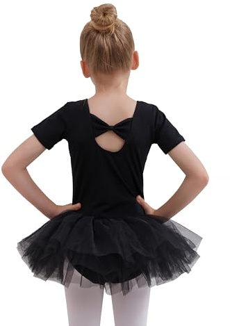 Tancefair balettkläder för flickor Balett Tutu Klänning Dans Leotard Bomullsdräkt Dancewear Dress Up Outfit med Tutu Kjol Kortärmad Ballerina Outfit