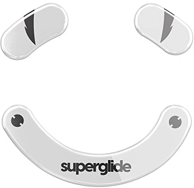 Superglide – snabbaste och smidigaste musfötter/skridskor gjorda med ultrastarkt felfritt glas, supersnabb slät och hållbar sula för Razer Deathadder V3 Pro (vit)