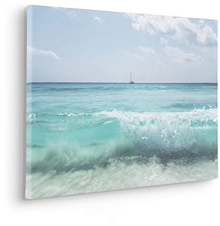 Komar Keilrahmenbild im Echtholzrahmen - Coastline - Größe 60 x 40 cm - Bild, Leinwandbild, Landschaftsmotiv, Wohnzimmer, Schlafzimmer