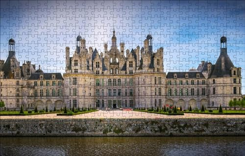 GUOHLOZ Puzzle 1000 Teile Puzzle für Erwachsene und Kinder ab 6 Jahren Puzzle für Wohnkultur, Frankreich, Schloss Chambord, 75x50cm