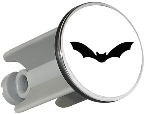 Huuraa Waschbeckenstöpsel Fledermaus Silhouette Geschenk | Universal Stopfen 4cm höhenverstellbar Abflussstopfen Geschenkidee Stöpsel mit Motiv für das Waschbecken