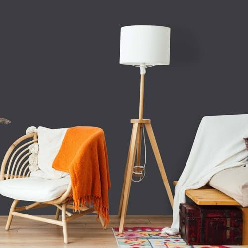 K&L Wall Art Seidenmatt Wandfarbe Schwarze Innenwandfarbe modern Wandschutz Anstrich 5Liter Farbe