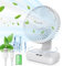 Bistfy Ventilador de Mesa USB Silencioso, 120° de Oscilación, 90° de Inclinación del Cabezal Ajustable, 5.5'' 14cm Ventilador Portatil Sobremesa Digital de 4 Velocidades 4500mAh 2A Recargable (Blanco)