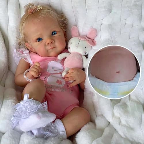 Zero pam Reborn Baby Dolls Silicone Full Body-45CM Realistic Baby Doll, Anatomically Correct Girl Silicone Babys Doll Lifelike Reborn Babies Real Life Dolls For Girls Age 3+