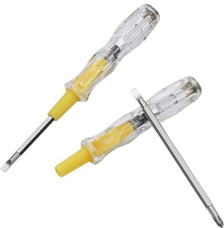 2 in 1 Schraubendreher Spannungsprüfer, 2 Stück Kreuzschlitz und Flach Doppelkopf Schraubendreher Elektrischer Prüfstift DIY-Handwerkzeug