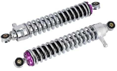 Set: Federbeine 360mm Racing Optik Violett, Chromfeder, verstellbar - für Simson S50, S51, S70, S53, S83 Enduro