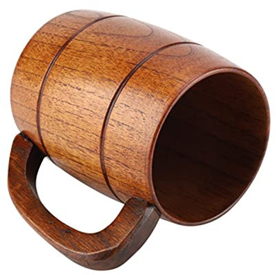 EALRIDV Boccale da birra, retrò grande capacità, boccale da birra, legno di qualità, boccale da birra, boccale, tazza in legno, tazza grande, tazza da caffè in legno, per bar, KTV,