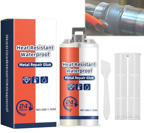 Colle de réparation de métal résistante à la chaleur et à l'eau, colle métallique pour soudure robuste, époxy à haute température, colle de fonderie solide pour métal, adhésif en acier inoxydable (1)