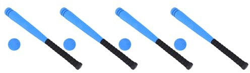 Kznifmk 4 x Baseballschläger aus Schaumstoff mit Baseball für Kinder von 3 bis 5 Jahren, Blau