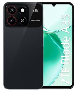 ZTE Smartphone Blade A35 - RAM 12GB (4GB +8GB memory fusion) + 64 GB Memoria, Android 14 Go edition - Nero stellato
