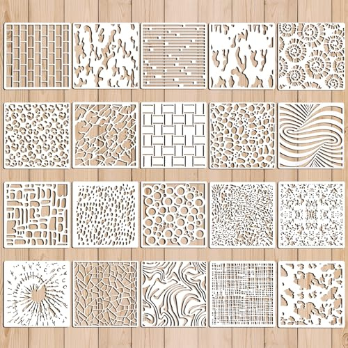 SRIZIAN 20 Stück wiederverwendbare Kunststoff-Schablonen für Handwerk und Scrapbooking
