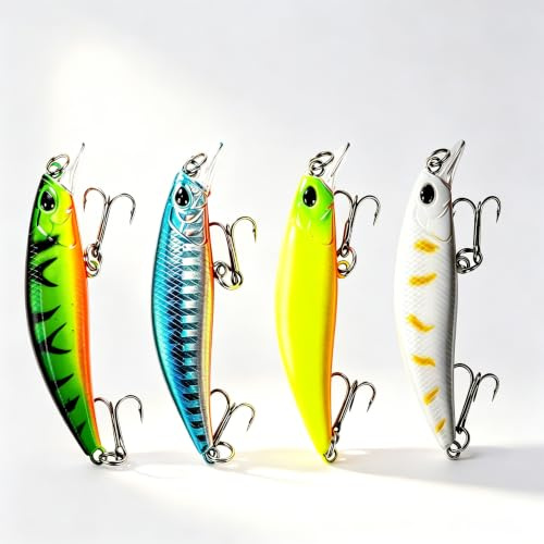 Steinn Wobbler Minnow Kit de leurres artificiels | Poisson prédateur sandre perche | avec boîte à appât