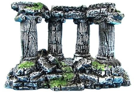 LXLAEOANG Aquarium Fish Tank Stone Decoration Artificial Roman Column Ruins Castle Ornaments Decor Accessories(Grey 17 * 10cm)