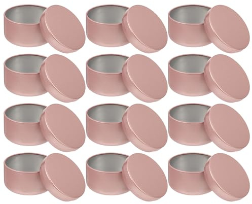 HAPINARY 12 Pezzi Contenitori in Latta Rotondi per Candele Barattoli in Metallo Resistenti per Conservazione e Creazione di Candele Vasetti per Viaggi e Artigianato