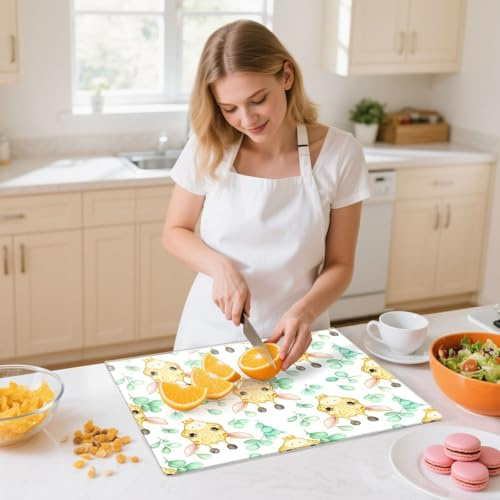 DUOBU Giraffe Cutting Boards for Kitchen Non-Slip Acrylic Cutting Board 16 * 13 in Clear Cutting Board for Countertop Home