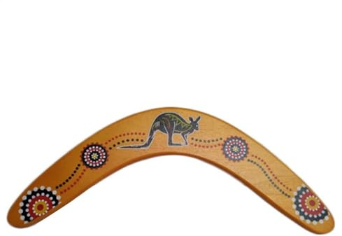 Bumerangs - Gioco di lancio in legno, 33 x 14 cm, in legno OPP, dipinto a mano, a forma di V, costruzione , , per bambini, all'aperto, giardino, lancio, cattura, regalo,