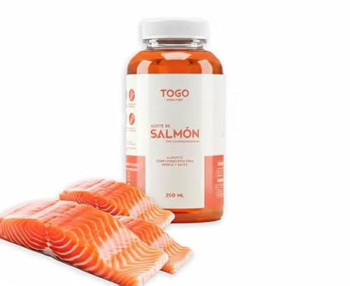 Togo AnimalCare Aceite de Salmón con Condroprotectores, Líquido, para Perros y Gatos, Salmón, Omega-3, Proteínas 24%, Grasa 10%, Salud de Piel y Pelaje