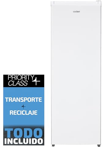 SAUBER, Frigorífico 1 Puerta, SERIE 3-1F17026WH, E, 172,5 x 60 cm, 331 litros, Puerta Reversible, LED, Cajón Frutas y Verduras, Motor Inverter, Blanco, ENTREGA Y RETIRADA USADO DOMICILIO