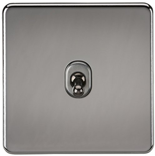 Knightsbridge Screwless 10A 1G Intermediate Toggle Switch - Black Nickel