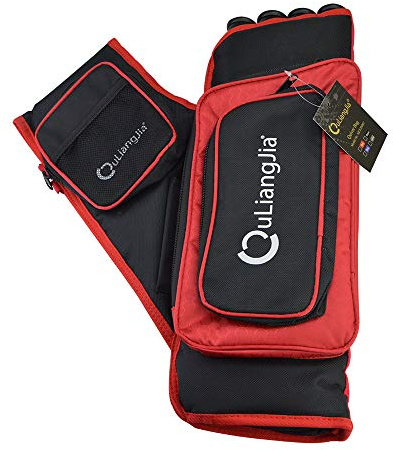 MILAEM Archery 4 Tubes Hip Quiver Archery Carry Bag Waist Hanged Quiver Holder with Adjustable Staps (Red)