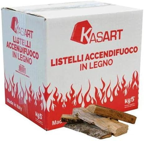 Listellini listelli in legno accendifuoco 5 kg accendi camini stufe barbecue scatola
