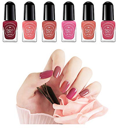 Clest F&H Nouvel ensemble de vernis à ongles (6 bouteilles)-Vernis à ongles à base d'eau facile à décoller et à séchage rapide non toxique-F6