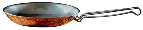 Sertodo Copper Skillet Pan, 8 inch Diameter, Pure Copper, Heavy Gauge, Hand Hammered, Patented Stainless Steel Handles