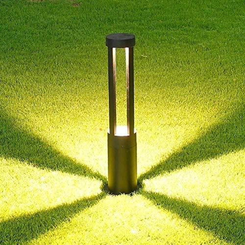 Serin-Eletro Moderne LED Sockelleuchte Außen schwarz IP65 10W Aussenleuchte Wasserdichte Wegeleuchte Rasen-licht wegeleucht Aluminiumguss Pfad Flur Hof Garten Spaltelampe aussenbereich 6000K