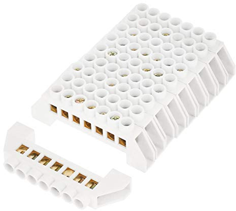 10pcs Klemmenblöcke, 7-Loch-Brücken-Design Elektroverteilung Drahtschraube Messing Anschlussblock-Steckverbinder