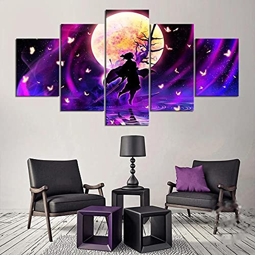 MPPSU Dämonentöter Shinobu-Kocho Anime Poster Wanddekoration Wohnzimmer Leinwandbild Jugendzimmer Poster Set Modern 5 Teiliges Wandbild Bedroom Decor XXL Bilder Mit Rahmen 100 * 50cm