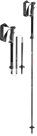 Leki Legacy FX TA Unisex Lightweight Trekking Poles, Grey/Bright Red/Black - OS