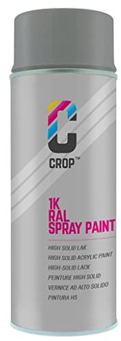 CROP Lackspray RAL 7037 Staubgrau - Hohe Deckkraft, SCHNELLE TROCKNUNG, 100% inaltérable - Auto, Motorrad & Heimwerken - Hochglanz - 400 ml