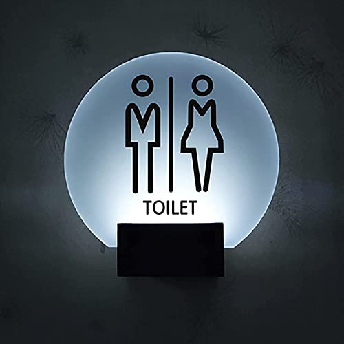 Samnuerly Insegna Luminosa a LED per Toilette, insegna Luminosa da Parete per Bagno da Uomo e Donna, Ideale per Bagno per Ufficio, Negozio o casa, Porta o Parete (B)