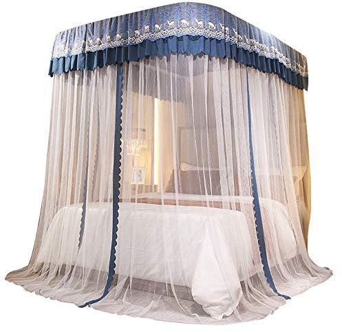 KAZUP Moskitonetz Betthimmel, U-förmige Schiene, Moskitonetz, DREI Türen, bodenstehend, Prinzessin, Wind- und staubdicht, Zelt, Bettvorhang, verschlüsseltes Schlafzimmer, Haushalt, Keine Chemikali
