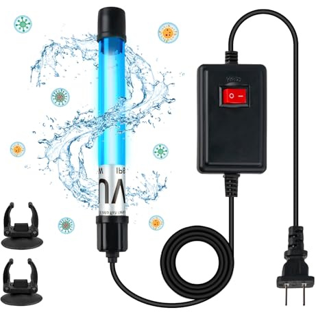 11W Aquarium UV Light for 55-150 Gallon Fish Tank Aquarium Algae Clean Light Green Machine Algae Remover (FishTankLight-11W)