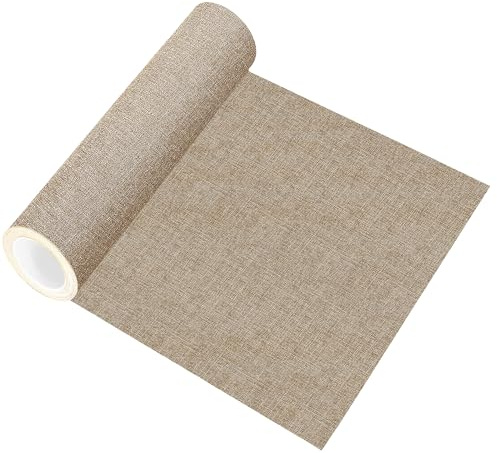 Flicken selbstklebend Stoff, Klebeflicken für Textilien Leinenstoff Reparatur Patches, 8 X 150 cm Textil Flicken selbstklebend für Sofas, Autositze, Bürostuhl, Kopfteile, Vorhang, Beige