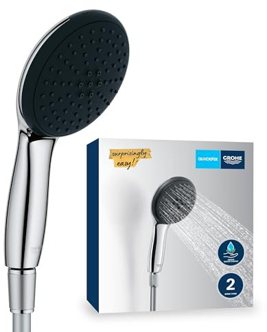 Set de teleducha GROHE Vitalio Start 110 (Ahorro de agua, Manguera de ducha de 1.500 mm, 2 tipos de chorro, Duradero), Cromo 2696010E