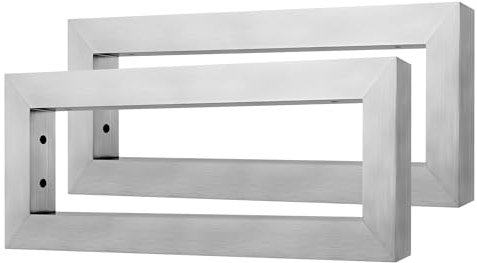 UISEBRT 2 Stück Wandkonsole für Waschtisch - 40 x 15 cm Waschtischhalterung aus Gebürstetem Edelstahl Silber Wandstütze Waschtischkonsole Rergalhalter für Waschbecken Waschtisch