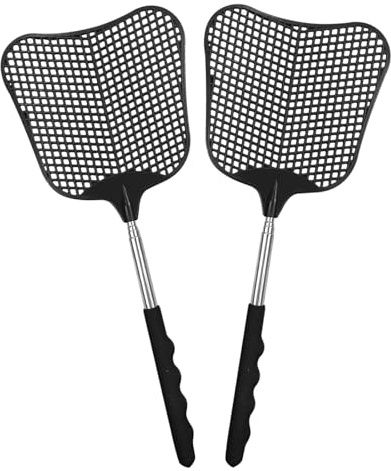 YOLONCE 2 Stück Fliegenklatsche,Fly swatter für Fliegen,Mücken,Schwarz