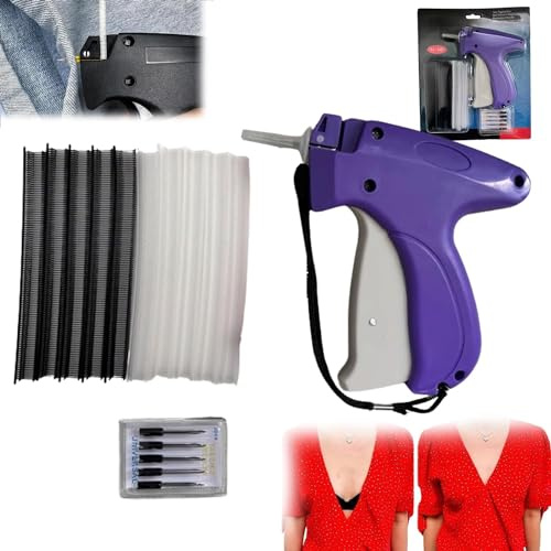 Pelinuar Mini Quick Repair Garment Sewing Machine, Quilt Tacking Gun, Instant Button Garment Connector, Mini Stitch Hemming Gun, Micro Tagging Stitch Tool for Clothing (Violett)