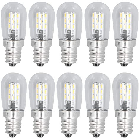 WOHPNLE 10PCS Klar Glas Filament Fadenlampe, E12 Ersatz Glühbirnen, 500LM Kleine Kronleuchter Lampe, 220V Deckenlampe, Wandlampe Glühbirne, Lampe für Kühlschrank Schlafzimmer Büro